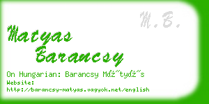 matyas barancsy business card